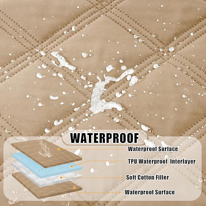 Smiry Waterproof Dog Bed Cover, Reversible Pet Blanket for Sofa Couch | Soft Washable Dog Blanket, Leakproof Couch Cover for Dogs Cats & Furniture Protection, 30x53, Camel/Camel