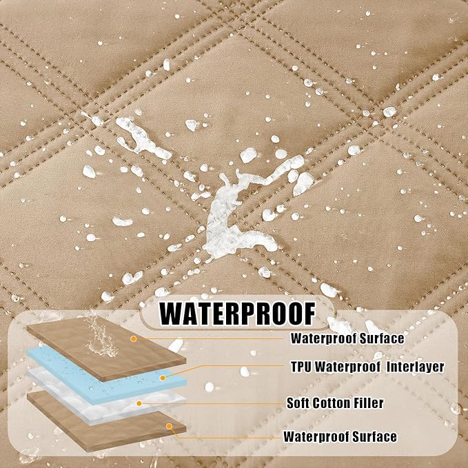 Smiry Waterproof Dog Bed Cover, Reversible Pet Blanket for Sofa Couch | Soft Washable Dog Blanket, Leakproof Couch Cover for Dogs Cats & Furniture Protection, 40x80, Camel/Camel