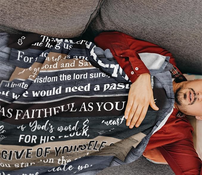 Pastor Appreciation Gifts, Pastor Gifts for Men, Unique Pastor Gifts Blanket 60"x50", Gifts for Pastor, Christian Pastor Gifts, Thank You Gift for Pastor, Catholic Religious Gifts for Pastor