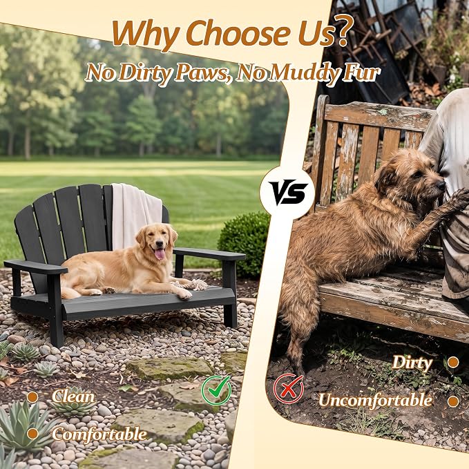 Outdoor Dog Bed, Elevated Dog Bed,Indoor&Outdoor Pet Furniture(Black) | Waterproof Dog Couch,Sturdy Dog Patio Lounge Chair,Chew Resistant Outdoor Dog Furniture for Small&Medium Dogs