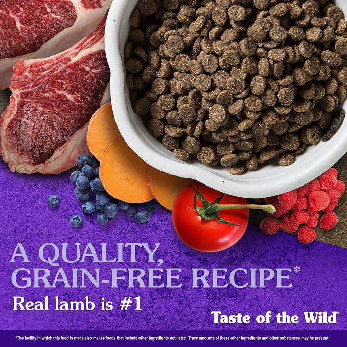 Taste of the Wild Sierra Mountain Dry Dog Food, Roasted Lamb, 5lb | Puppy, Adult & Senior Dogs |Grain Free Recipe* |Nutrient Dense to Help Support Peak Health |Probiotics for Digestive Support