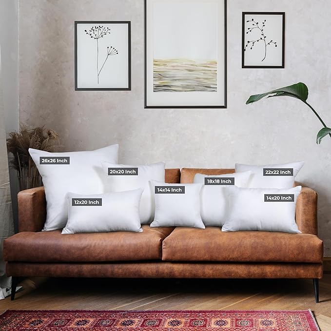 Utopia Bedding Throw Pillows, Decorative 18x18 Pillow Inserts, Set of 4 | Down alternative pillow insert with plush fluffy fill for beds sofas couches and chairs. Suitable for indoor outdoor use.