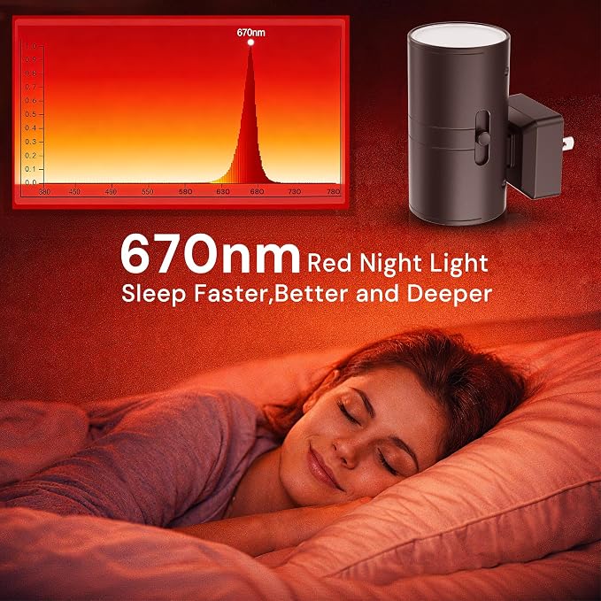 L LOHAS LED Red Night Light, Circadian Night Lights Plug into Wall, 2 Pack | LED Nightlights with Light Sensor, Sleep Aid Red, Dimmable Night Light for Nursery Kids Adults, Home Decor, Hallway, Bedroom