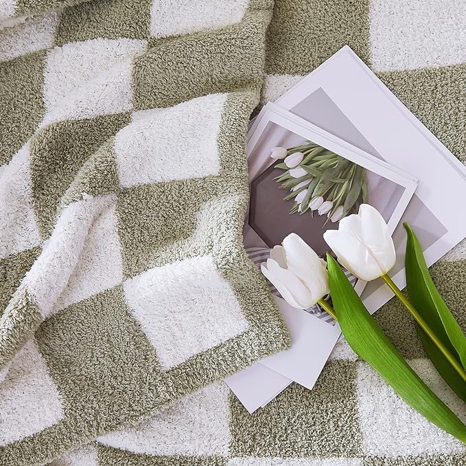Soft Queen Blanket for Bed-Cozy Warm Reversible Knitted Blankets | Lightweight Fluffy Decor for Women, Mom, Her & Girls, Sofa, Chair, Couch, 90x90in, Sage Green