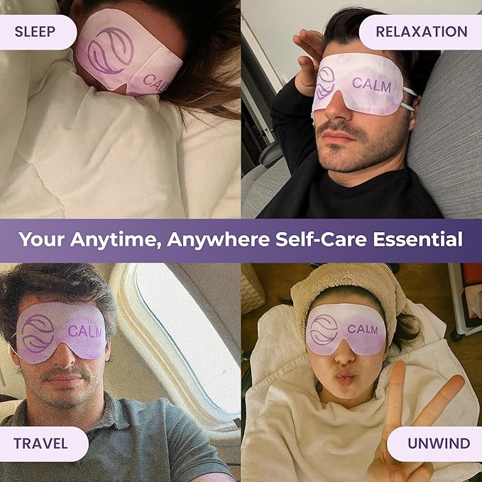 Body Restore Heated Eye Mask for Dry Eyes 5 Pack - Boo Basket Stuffers for Women, Self Heating Warm Compress, Christmas Stocking Stuffers, Birthday Gifts, White Elephant, Relaxation - Lavender
