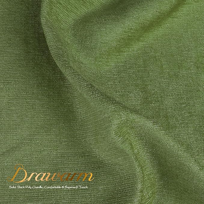 BRAWARM Throw Pillow Covers 12x20 Inches - Forest Green Chenille Lumbar Pillow Covers Pack of 2, Solid Dyed Soft Chenille Pillow Cases for Couch Sofa Bed Home Decoration
