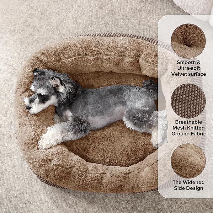 Large Dog Beds Large Sized, Washable Orthopedic Warming Soft Sleeping Durable with Anti-Slip Bottom