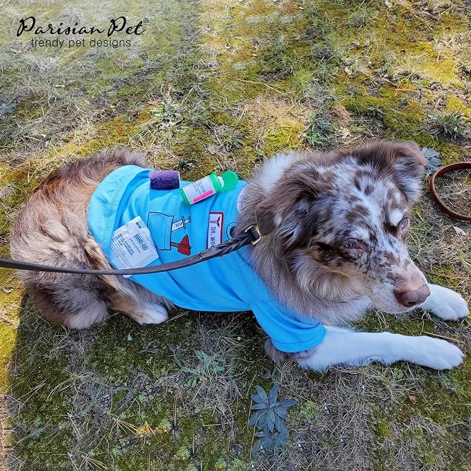Parisian Pet Doctor Dog Costume - 100% Cotton Dog Clothes for Large Dogs - Lightweight Puppy Outfits - Funny French Bulldog Clothes - Sleeved Woof Shirt for Dogs - Stretchy and Stylish Pet Costume