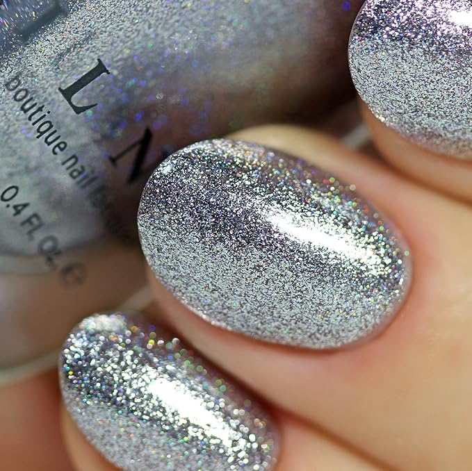 ILNP Echo - Platinum Silver Holographic Ultra Metallic Nail Polish