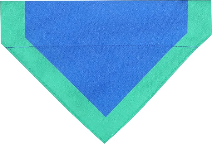 Blueberry Pet Laid Back Weekender Club Blue Cotton Blend Neckerchief Scarf Bandana Adjustable Dog Collar, Medium, Neck 14.5"-20"