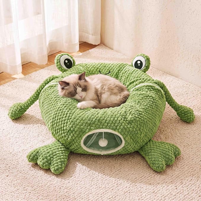 Cat Tunnel Bed with 20 Cat Toys,Kitten Toys for Indoor Kittens,Green