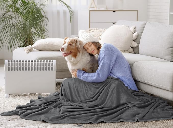 Utopia Bedding Ultra Soft Fleece Bed Blanket Queen Size Grey (90x90 Inches) | Microfiber Plush Warm Lightweight Breathable Cozy Blanket Anti-Static, All Season Use, Gift for Women and Men