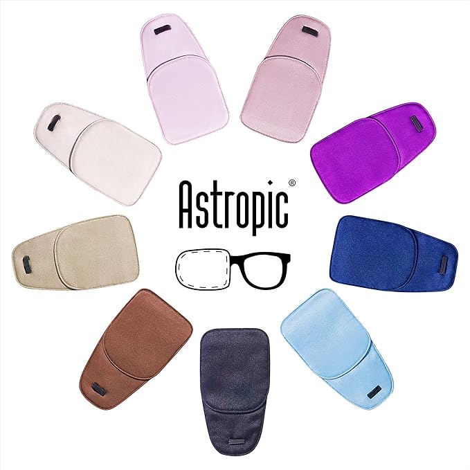 Astropic 2Pcs Large Silk Eye Patches for Adults Kids Big Glasses to Cover Either Eye (Large, Dusty Rose Pink)