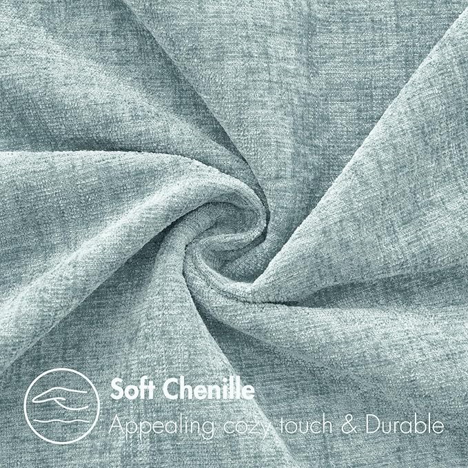 MIULEE Soft Chenille Throw Pillow Covers Light Blue 18x18 Inch Pack of 2 | Modern Home Decor, Classic Decorative Pillows, Solid Dyed Cases, Boho Couch Cushion Covers for Sofa Bed Living Room