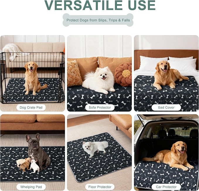 Eterish Reusable Washable Pee Pads for Dogs Large/Extra Large 36'' x 41'' 2 Pack, Absorbent Pet Puppy Dog Training Pads Non-Slip, Waterproof Whelping Potty Pads for Dogs Leak-Proof