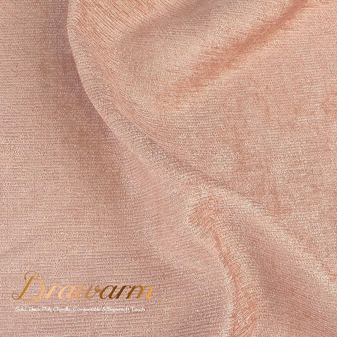 BRAWARM Throw Pillow Covers 22x22 Inches - Dusty Pink Chenille Pillow Covers Pack of 2, Solid Dyed Soft Chenille Pillow Cases for Couch Sofa Bed Home Decoration