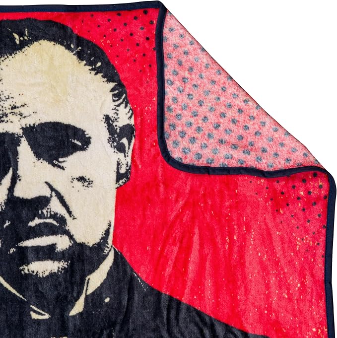 Silver Buffalo The Godfather Don Vito Corleone, Fleece Throw Blanket, 45x60in | Soft Polyester, 185 GSM, 114 x 152 cm, Black