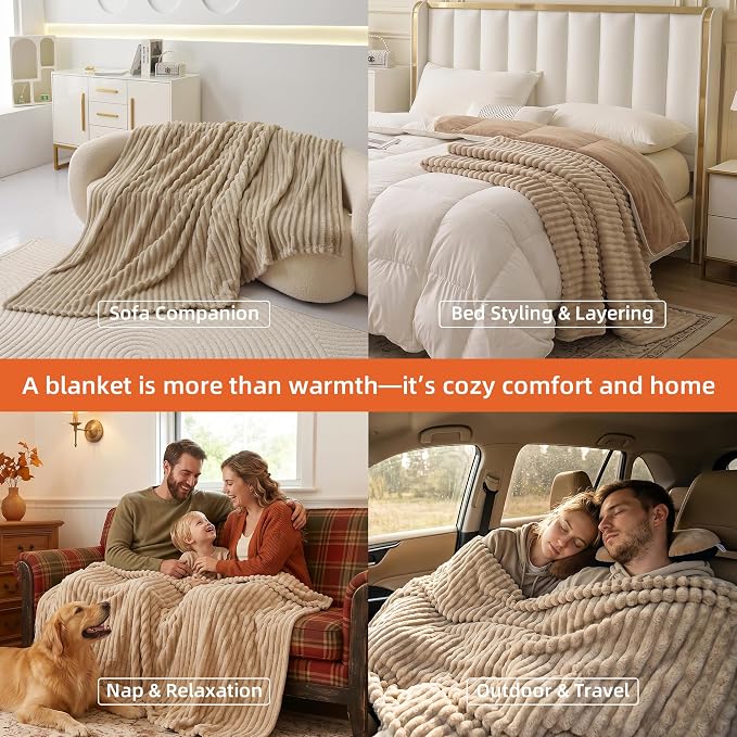 Fleece Twin Throw Blanket for Couch & Bed, Cozy Warm Gifts for Women Girls | Soft flannel, no-pill & no-shed. Lightweight for sofa, chair, car and home decor. For Mother's Day, Graduation, Christmas.