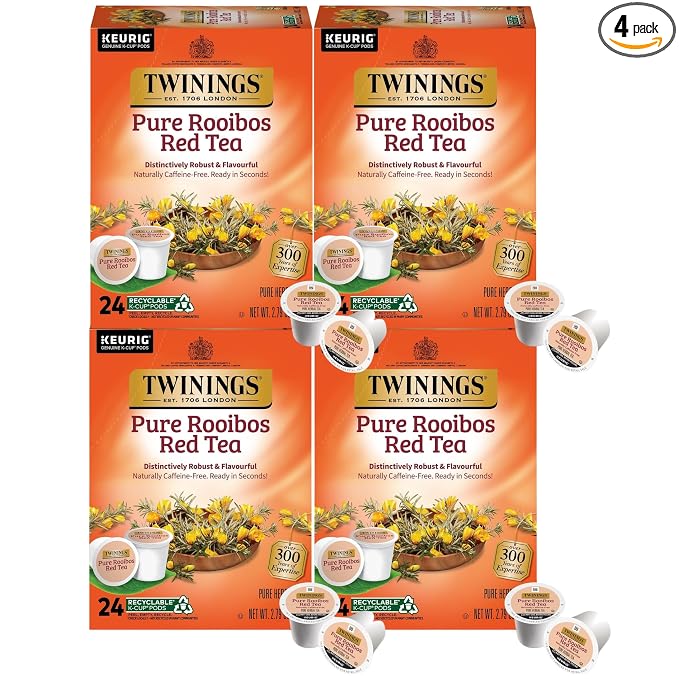 Twinings of London Pure Rooibos Herbal Tea K-Cups for Keurig®, 24 count (Pack of 4)