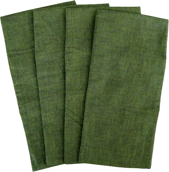 Eye Pillow Cover Pack of (4) - 4.5 x 9 - Soft Cotton Washable - fits Most Eye Pillows - Yoga Massage Meditation spa - USA Made - Bulk - Moss Green Olive