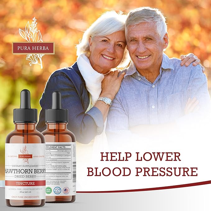 Hawthorn Berry Liquid Extract | Alcohol-Free, Vegan, Non-GMO, Gluten-Free | 2 oz Liquid Herbal Organic Tincture