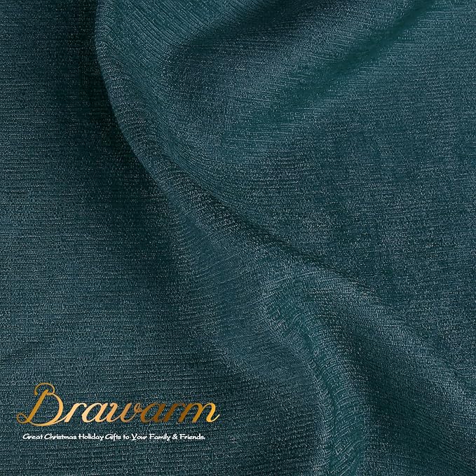 BRAWARM Throw Pillow Covers 12x20 Inches - Deep Lagoon Chenille Lumbar Pillow Covers Pack of 2, Solid Dyed Soft Chenille Pillow Cases for Couch Sofa Bed Home Decoration