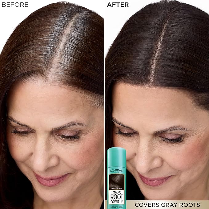 L'Oreal Paris Root Cover Up Temporary Gray Concealer Spray Dark Brown 2 Oz (Pack of 2) (Packaging May Vary)