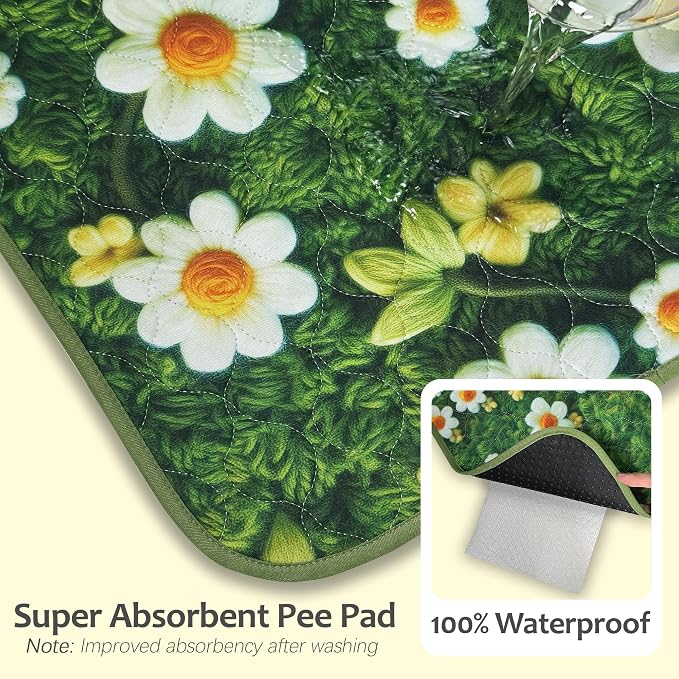 Washable Pee Pads for Dogs, Reusable Puppy Potty Training Pads, Ultra-Absorbent Thick Waterproof Leak-Proof Non-Slip Pads & Mat for Crate, Playpen, Floor, Whelping & Housebreaking , 2 Pack 36"x36"