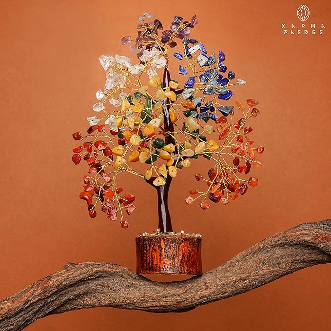 7 Chakra Tree of Life for Manifestation Unique Birthday Gifts for Women, Men, Friends, Handmade Home Office Decor Healing Crystal Tree for Money, Reiki, Good Luck, Anniversary Gifts for Her, Mom & Dad
