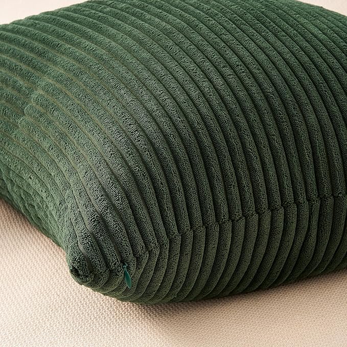 Topfinel Green Rust Throw Pillow Covers 18x18 Inch Set of 4 Mordern Nordic Boho Farmhouse Cushion Covers Soft Corduroy Fall Home Decor for Couch Bed Sofa Living Room