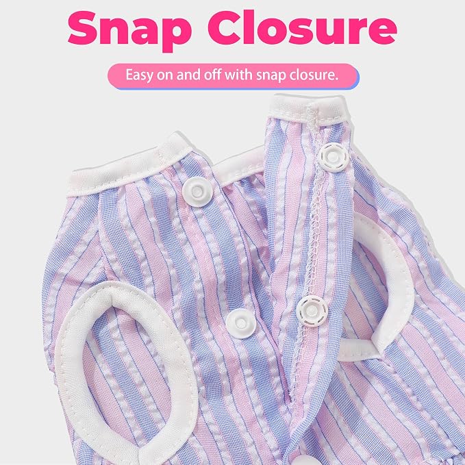 Dog Dress, Cute Pet Princess Dresses with Bright Color Design, Sweet Bowknot, Dog Clothes for Small Dogs Girl, Breathable & Lightweight, for Spring Summer, 2 Pack (Rose PinkBlue, Large)