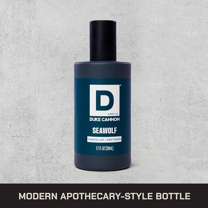 Duke Cannon Proper Cologne Seawolf | Men's Eau de Parfum | Driftwood and Coastal Air | Subtle, Fresh Long-Lasting Scent | 1.7 fl oz (Pack of 2)