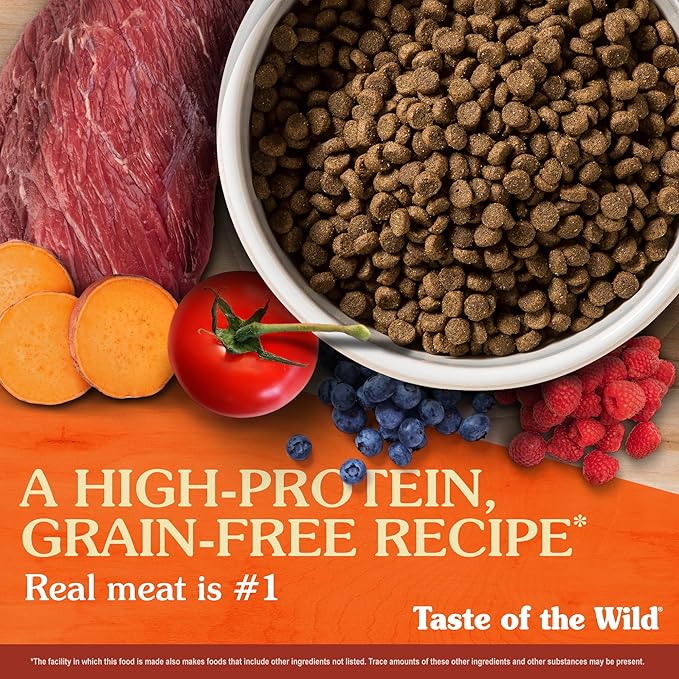 Taste of the Wild High Prairie Puppy Dry Dog Food, Roasted Bison, 5lb | Puppy, Adult & Senior Dogs | Grain Free Recipe* | Nutrient Dense to Help Support Peak Health | Guaranteed DHA & Probiotics