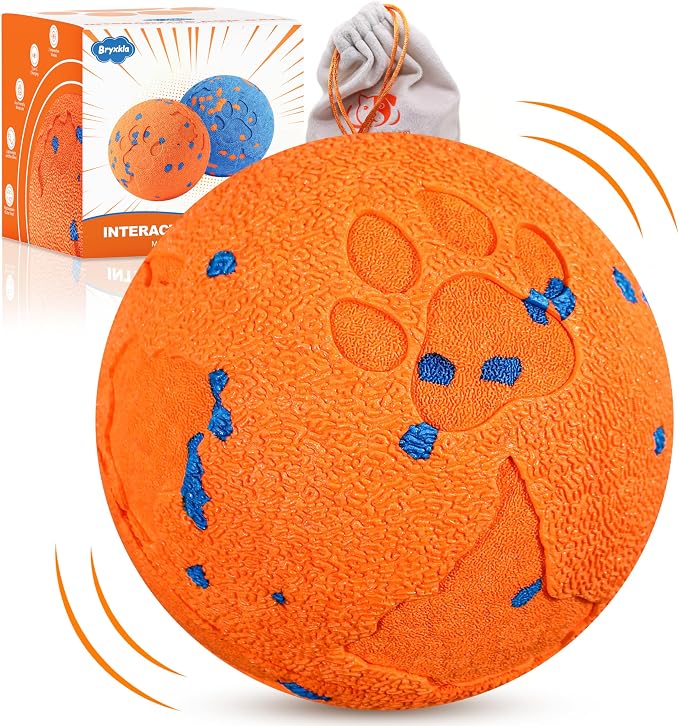 Interactive Dog Ball for Large Dogs, Self Moving Toy with Bouncing & Vibrating, 3.1" Chew-Resistant E-TPU, Indestructible, IPX7 Waterproof, Low Noise, Gift Bag – Perfect for Medium/Large Breed Dogs