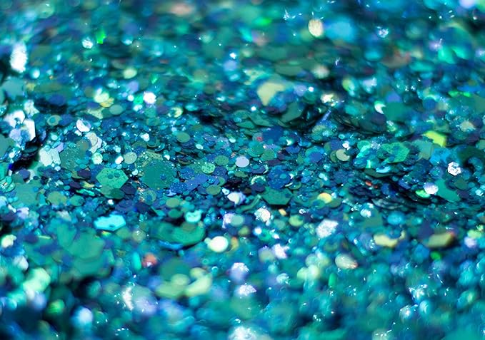 KARIZMA Mermaid Body Glitter. 30g Chunky Face, Hair, Eye and Body for Women. Rave, Festival Accessories, Cosmetic Makeup. Loose Set