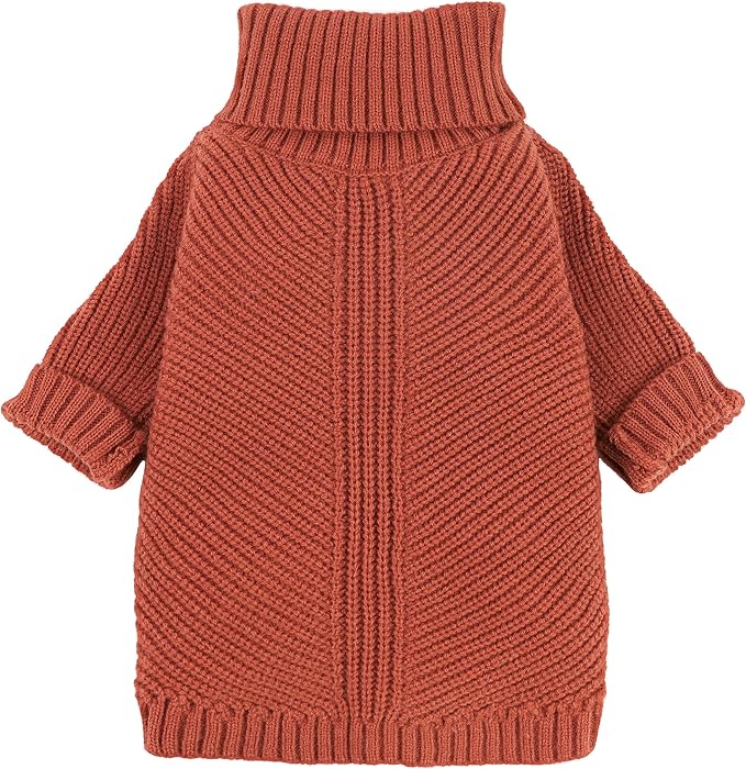 Fitwarm Thermal Knitted Dog Sweater Doggy Winter Coat Pet Clothes Doggie Turtleneck Jacket Puppy Outfits Cat Sweatsuit Red Small