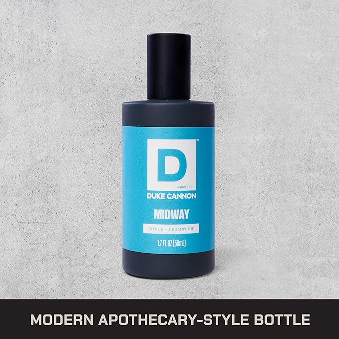 Duke Cannon Proper Cologne Midway | Men's Eau de Parfum | Citrus and Cedarwood | Fresh, Woodsy, Long-Lasting Scent | 1.7 fl oz (Pack of 2)