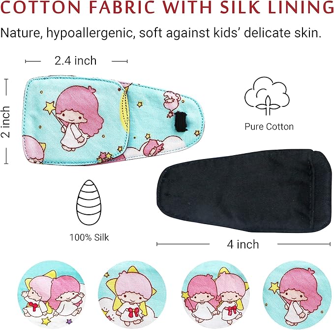 Astropic Cotton & Silk Eye Patch for Kids Glasses (Left Eye, Fairy - Magic Wand)
