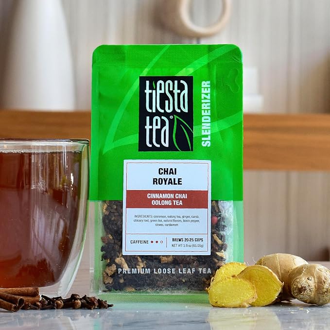Tiesta Tea - Chai Royale Tea, Loose Leaf, Cinnamon Chai Oolong Tea, Premium Medium Caffeine Tea Blend, Make Hot or Iced & Up to 25 Cups, 3 oz Resealable Pouch