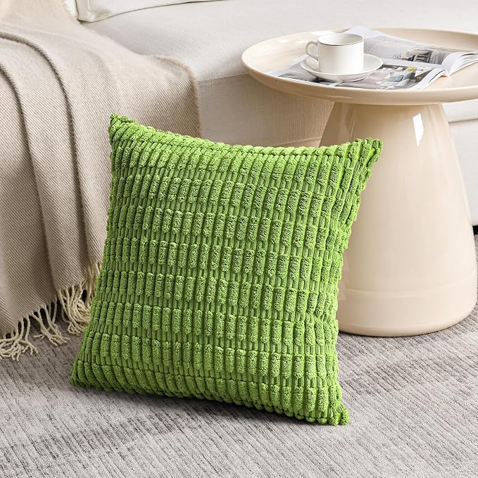 Fancy Homi 4 Packs Decorative Throw Pillow Covers for Living Room Couch Bed, Modern Farmhouse Boho Home Décor Accent Cushion Case, 16" x 16", Lime Green