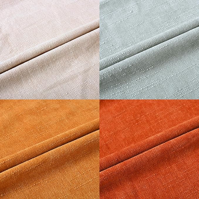 Set of 4 Soft Textured Decorative Throw Pillow Covers 22x22 Inch Cozy Farmhouse Cushion Cover Square Accent Pillow Cases for Bed Couch Sofa Living Room, Beige Aqua Burnt Orange