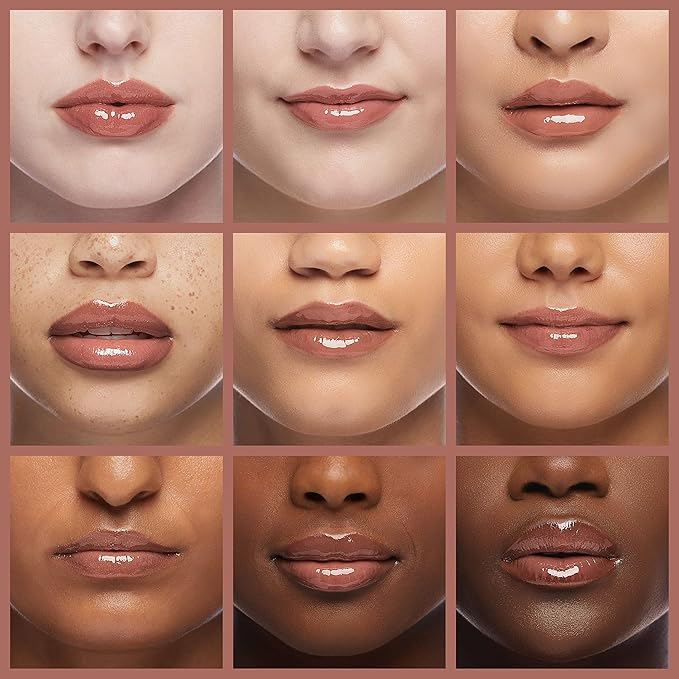wet n wild MegaSlicks Lip Gloss, Ultra-Glossy, Vitamin-E Enriched, Ultra-Gloss High Shine Moisturizing, Cruelty-Free & Vegan - Nude Mood