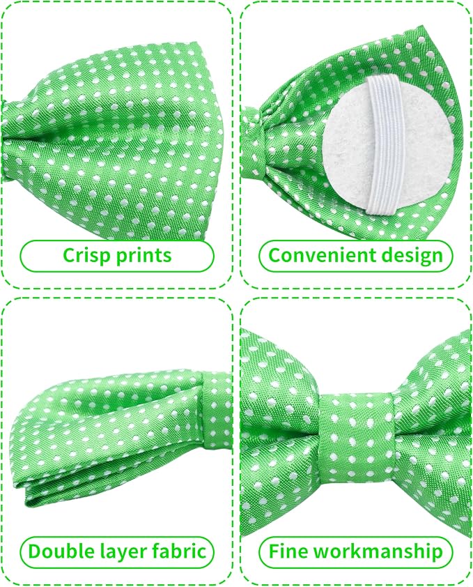PET SHOW 8 Pack Dot Dog Bowties for Large Dogs Slide on Collar
