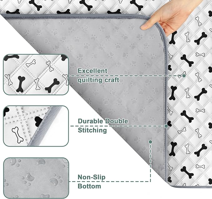 Eterish Reusable Washable Pee Pads for Dogs Large/Extra Large 36'' x 41'' 2 Pack, Absorbent Pet Puppy Dog Training Pads Non-Slip, Waterproof Whelping Potty Pads for Dogs Leak-Proof