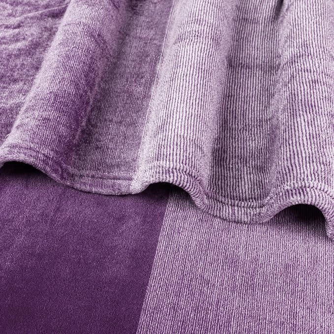 PAVILIA Purple Ombre Fleece Throw Blanket for Couch Sofa Bed, 50x60 | Gradient, Soft Plush Flannel Fleece, Lightweight Accent Blanket, Warm All Season, Machine Washable, Cozy Decor Gift