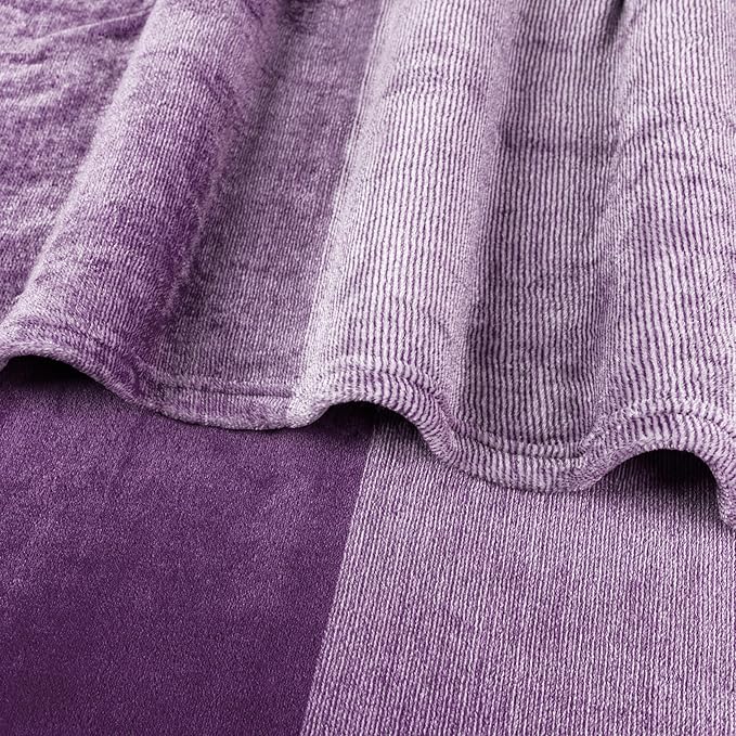 PAVILIA Purple Ombre Fleece Throw Blanket for Couch Sofa Bed, 50x60 | Gradient, Soft Plush Flannel Fleece, Lightweight Accent Blanket, Warm All Season, Machine Washable, Cozy Decor Gift