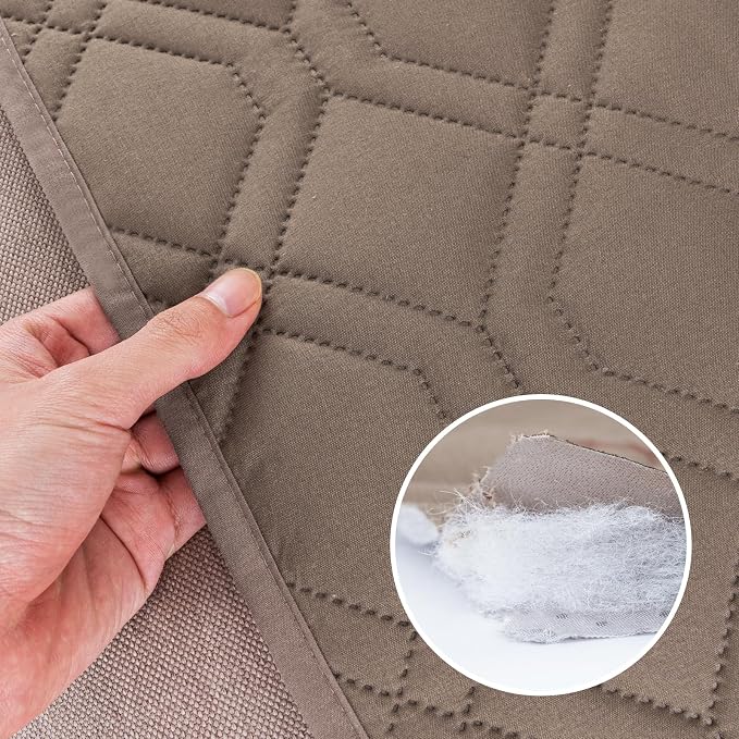 PrinceDeco Couch Cover for Dogs Waterproof Blanket Sofa Covers Washable Dog Couch Cover for 3 Cushion Anti-Slip Sofa Slipcover for Furniture Sofa, Crate, RV Seats,Car, Pet(30.5x82 Inch,Taupe)