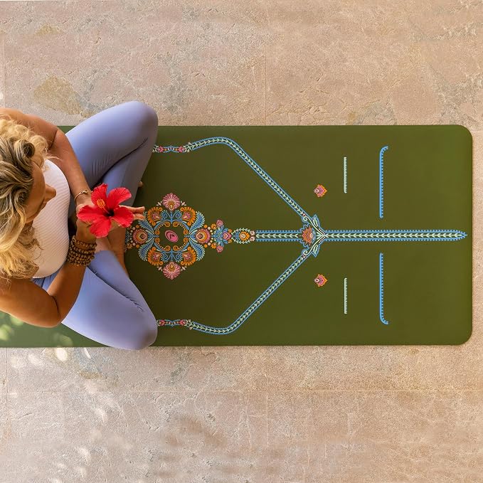 Liforme Printed Yoga Mat Collection - Free Yoga Bag Included - Patented Alignment System, Warrior-like Grip, Non-Slip, Eco-friendly, Sweat-resistant, Long, Wide and Thick for Comfort