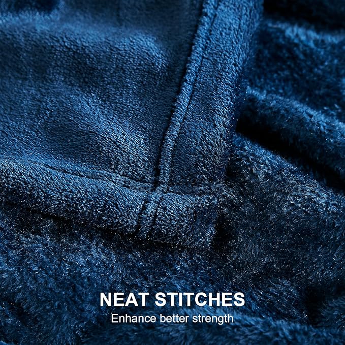 Hansleep Full Navy Blue Fleece Blanket, Soft Flannel Bed Blanket | Fuzzy Cozy Blanket 84x90 Inches, Multi-use for Bed, Sofa, Couch, Travel, Camping, All Season Warm Lightweight Cover