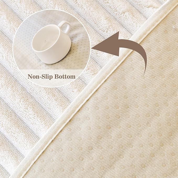 MYSKY HOME 100% Waterproof Couch Cover, Pet Couch Covers for Dogs Washable, Non Slip Couch Covers for 3 Cushion Sofa Pet Friendly, Sofa Covers Slipcovers Protector Dog Bed Cover, Off White, 35"x82.7"